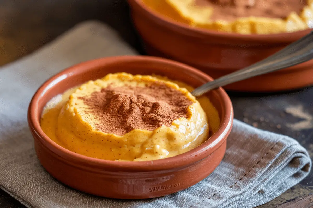 Creamy sweet potato pudding served in a bowl, topped with cinnamon, highlighting the sweet potato pudding recipe.